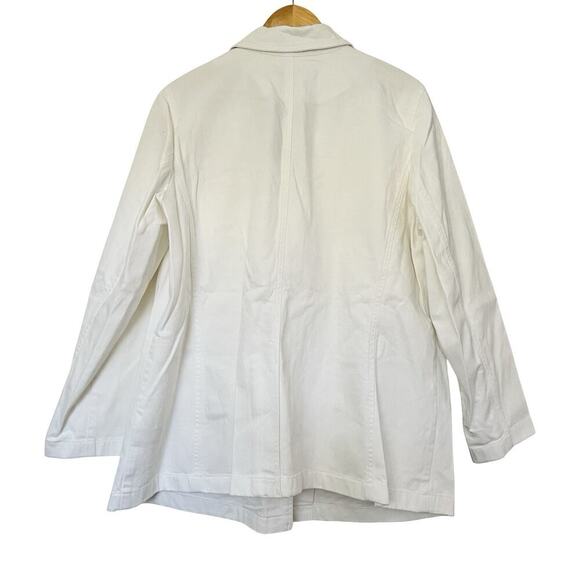 Lauren Ralph Lauren Women's Denim Jacket Size 18W White Gold Logo Buttons NWT - Picture 2 of 7